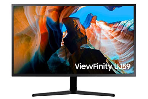 SAMSUNG UJ59 Series 32-Inch 4K UHD (3840x2160) Computer Monitor, HDMI, Display Port, Eye Saver/Flicker Free Mode, FreeSync (LU32J590UQNXZA),Black