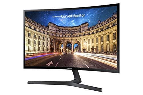 SAMSUNG 23.5” CF396 Curved Computer Monitor, AMD FreeSync for Advanced Gaming, 4ms Response Time, Wide Viewing Angle, Ultra Slim Design, LC24F396FHNXZA, Black