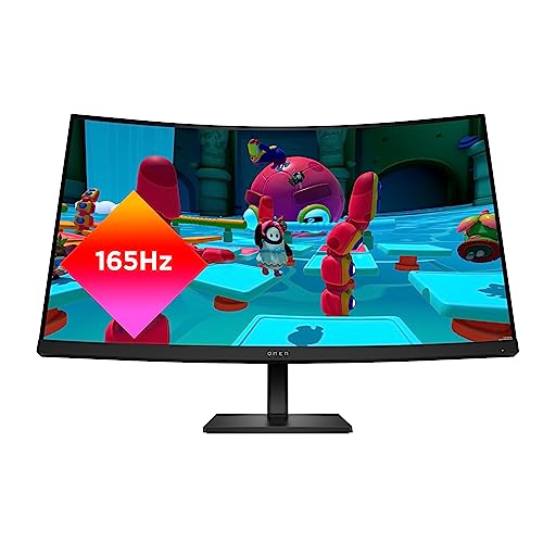 HP OMEN 32c QHD 165Hz Curved Gaming Monitor, QHD Display (2560 x 1440), VA Panel, 99% sRGB, 90% DCI-P3, 16:9, AMD FreeSync Premium Technology, 32c (2023)