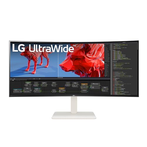 LG 38WR85QC-W 38 inch Curved UltraWide WQHD Nano IPS VESADisplayHDR 600 144Hz 1ms USB Type-C 90W Computer Monitor NVIDIA G-SYNC AMD FreeSync Premium Pro HDMI DisplayPort Tilt/Height/Swivel Stand White