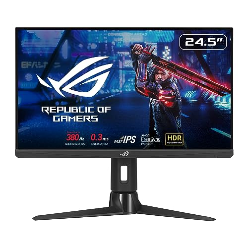 ASUS ROG Strix 380Hz 25” (24.5-inch viewable) 1080P HDR eSports Gaming Monitor (XG259QN) - 0.3ms, Fast IPS, FreeSync Premium, ELMB Sync, DisplayPort, HDMI, USB Hub, DisplayHDR 400, 3 year warranty